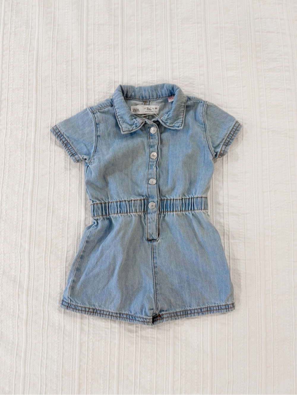 Zara Baby Girl Light Blue Denim Romper 9–12M